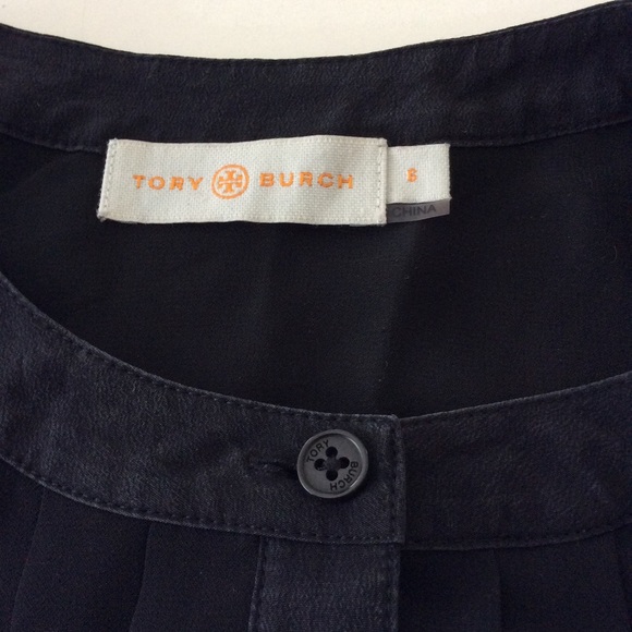 Tory Burch Sydney Black Pleated Silk Dress - Picture 11 of 16